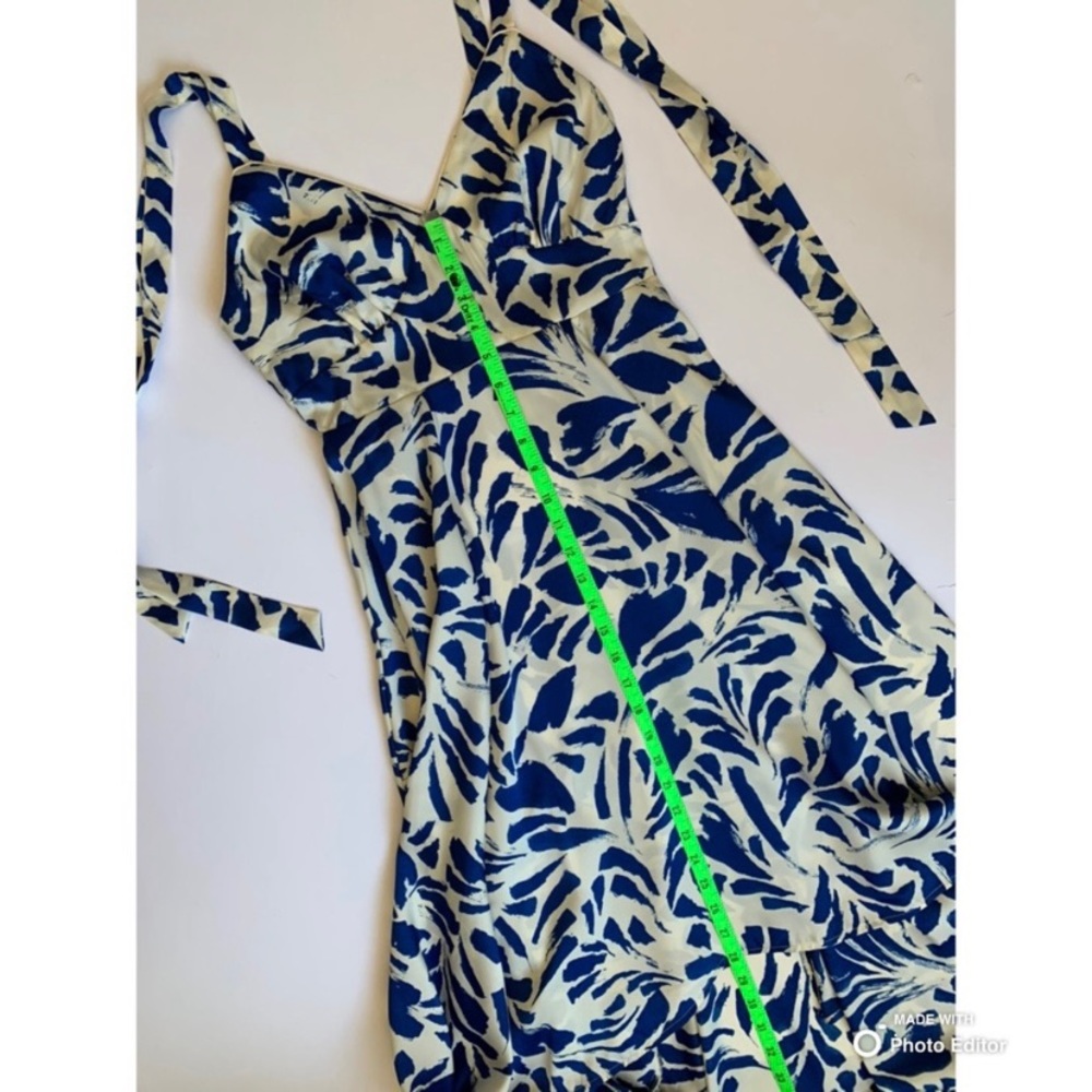 Alexis Size XXS Blue Botanical Asymmetrical Hem Midi Dress NWT - Picture 13 of 14